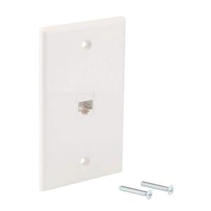 Commercial Electric 1-Gang White Telephone Plastic Wall Plate (DPPSSW-1P-1)