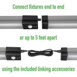 Commercial Electric 40 in. 3000 Lumens Plug-in Motion Sensing Integrated LED Linkable Shop Light 120 Volt 4000K Black Brushed Nickel (55701191)