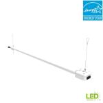 Commercial Electric 4 ft. 30-Watt 4000K Bright White 1-Light White Integrated LED Linkable Hanging Shop Light Fixture with Pull Chain (74104/HD)