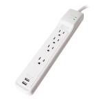 Commercial Electric 4 ft. 4-Outlet Surge Protector with USB, White (HDC404UWH)