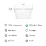 Feit Electric 10.5-Watt Integrated LED Flush Mount 7.5 in. White Square Dimmable Flat Panel Ceiling with Color Change 5CCT (74208/6WYCA)