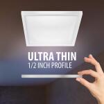 Feit Electric 10.5-Watt Integrated LED Flush Mount 7.5 in. White Square Dimmable Flat Panel Ceiling with Color Change 5CCT (74208/6WYCA)