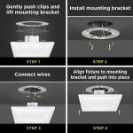 Feit Electric 10.5-Watt Integrated LED Flush Mount 7.5 in. White Square Dimmable Flat Panel Ceiling with Color Change 5CCT (74208/6WYCA)