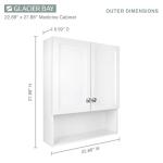 Glacier Bay 22-7/8 in. W. x 27-7/8 in. H Medicine Cabinet with Mirror Framed Surface-Mount Rectangular Bathroom, White