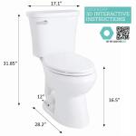 Glacier Bay Power Flush 12" Rough-In Elongated Toilet (1.28 GPF)