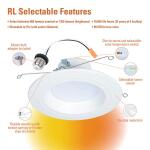 HALO RL56 Series 5/6 in. Integrated LED Recessed Retrofit Module, Selectable CCT and Lumens, Matte White (RL56LS9FSD2W1EWH)