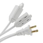 HDX 12ft. 16/2 Light Duty Indoor Multi-Outlet Extension Cord with Twin Ends, White (HWHDT16212)
