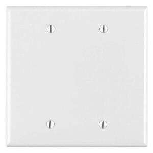 Leviton 2-Gang White Blank Plate Nylon Midway/Midsize Wall Plate (1-Pack) - R52-0PJ23-00W