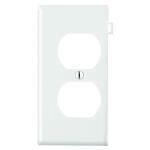 Leviton 1-Gang White Duplex Outlet/Receptacle Nylon Standard Sectional End Panel Wall Plate (1-Pack) - 905-0PSE8-00W