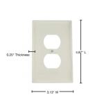 Leviton 1-Gang White Duplex Outlet/Receptacle Nylon Midway/Midsize Wall Plate (10-Pack) - M52-00PJ8-0WM
