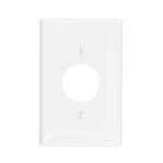 Leviton 1-Gang White 1.406 in. Hole Single Outlet/Receptacle Nylon Midway/Midsize Wall Plate (1-Pack) - R52-00PJ7-00W