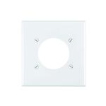 Leviton 2-Gang White 2.145 in. Single Outlet/Receptacle Nylon Standard Wall Plate (1-Pack) - R52-80726-00W