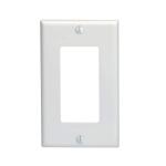 Leviton 1-Gang White Decora/Rocker Plastic Standard Wall Plate (1-Pack) - R52-80401-00W