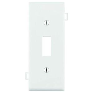 Leviton 1-Gang White Toggle Nylon Standard Sectional Center Panel Wall Plate (1-Pack) - 905-0PSC1-00W