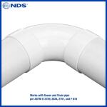 NDS PVC S&D 90° Long-Turn Elbow, 4 in. Hub X Hub (41P0)