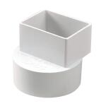 NDS HIPS Offset Downspout Adapter, 2X3 in. Downspout X 4 in. S&D Hub (904)