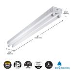 Metalux SLES 4 ft. 64-Watt Equivalent 2-Lamp Strip Light Luminaire Plus LED T8 Tube Bundle, 4000K, UNV Non-Dim (SLES2T82G40)