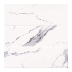 Jeffrey Court Glossy Ocean Carrara White 4 in. x 12 in. Glossy Ceramic Wall Tile (0.322 sq. ft./Each) (13011)