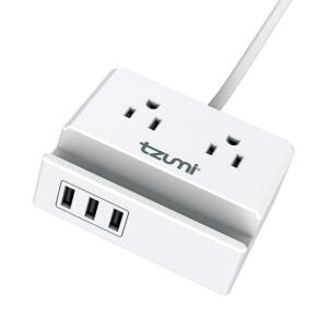 Tzumi Power Dock 2-Outlet Multi-Port Surge Protector and Phone Stand (8447HD)
