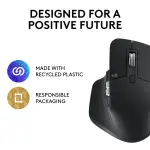 Logitech MX Master 3S Wireless Laser Mouse with Fast Scrolling - Black