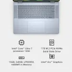 Dell Inspiron 16" 2-in-1 FHD Touch Laptop - Intel Core Ultra 7, 16GB RAM, 1TB SSD - Ice Blue