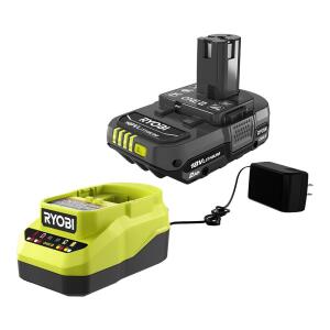RYOBI 18V ONE+ Lithium-Ion Compact Battery and Charger Starter Kit 2.0 Ah (PSK005)