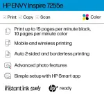 HP ENVY Inspire 7255e Wireless All-in-One Photo Printer – White & Sandstone