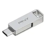 PNY 128GB DUO LINK USB 3.2 Type-C Dual Flash Drive – Silver
