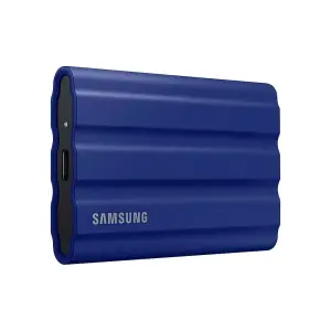 Samsung Geek Squad Certified Refurbished T7 Shield 2TB Rugged SSD, IP65, Blue.