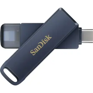 SanDisk - USB Flash Drive 256GB for iPhone Lightning and USB Type-C Metallic Sky - Blue (SDIXD0N-256G-AN6NE)