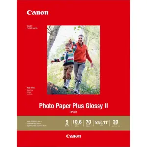 Canon - PP-301 Photo Plus II High-Glossy Photo 8.5" x 11.02" 20-Count Paper - white (1432C003)