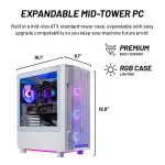 Skytech Gaming - Archangel 4 Gaming Desktop PC – AMD Ryzen 5 7600X – 32GB Memory – AMD Radeon 7600 – 1TB NVMe SSD - White (ST-ARCH4-0999-W-BU)