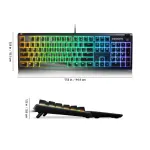 SteelSeries Apex 3 Wired Gaming Keyboard with 10-Zone RGB – Black