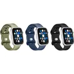 Silicone Band for Apple Watch, SE, Series 10, Ultra and Ultra 2 (3-Pack) - Navy, Green and Black (BE-AWB45SIL3BL)