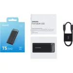 Samsung - T5 EVO Portable SSD 8TB, Up to 460MB/s , USB 3.2 Gen 1, Ideal use for Gamers & Creators - Black