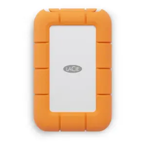 LaCie Rugged Mini SSD 1TB Solid State Drive - USB 3.2 Gen 2x2, - Silver and Orange (STMF1000400)