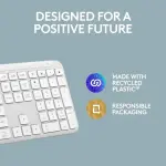 Logitech K950 Signature Slim Wireless Keyboard – Full-Size, Quiet Typing, Off-White