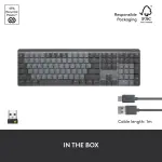 Logitech - MX Mechanical Full size Wireless Mechanical Clicky Switch Keyboard for Windows/macOS with Backlit Keys - Graphite