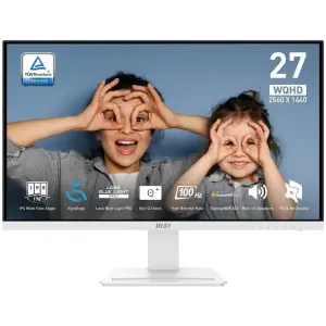 MSI PRO MP273QW E2 27" QHD Monitor with 100Hz, 1ms Adaptive Sync, Built-in Speaker - White