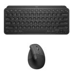 Logitech Wireless MX Keys Mini Keyboard & Lift Vertical Ergonomic Mouse Creative Kit (Black)