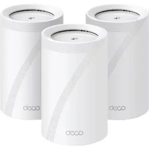 TP-Link - BE11000 Whole Home Multi-Gig, Wi-Fi 7 Mesh Router System - Tri-Band - White (Deco BE65 Pro(3-pack))