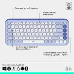 Logitech - POP ICON COMBO Compact TKL Bluetooth Keyboard and Mouse Bundle- Lilac & Off-White