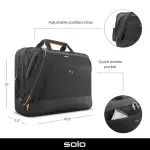Solo New York Focus 17.3" Laptop Portfolio Briefcase - Black/Orange