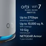NETGEAR - Orbi 970 Series BE27000 Quad-Band Mesh Wi-Fi 7 System (3-pack) - White (RBE973S-100NAS)