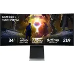 Samsung - 34" Odyssey QD-OLED G8 Curved Ultra-WQHD 175Hz, Gaming Monitor - Silver (LS34DG856SNXZA)