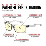 GUNNAR - Enigma Computer Glasses with Blue Light Reduction , Amber Lenses - Grey Crystal (ENI-06701)