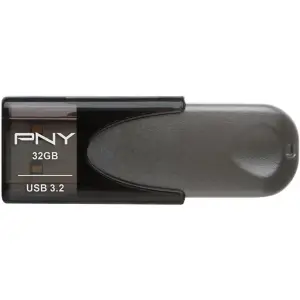 PNY Elite Turbo Attache 4 32GB USB 3.2 Flash Drive – Black