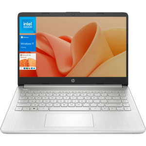 HP 14" Laptop, Intel Quad-Core, 16GB RAM, 128GB Storage, HD Display, Win11 Home, Silver