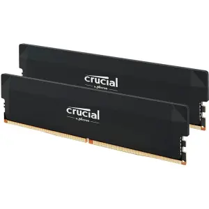 Crucial - Pro OC Gaming 32GB (2x16GB) DDR5 6400MHz C38 UDIMM Intel XMP 3.0 & AMD EXPO Desktop Memory - Black (CP2K16G64C38U5B)