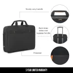 Solo New York Focus 17.3" Laptop Portfolio Briefcase - Black/Orange